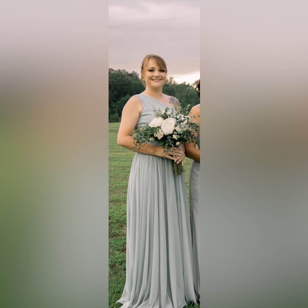 Beautiful sage green one strap dress